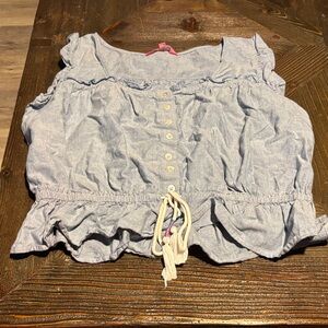 Simply Southern Blue Ruffled Blouse